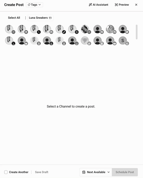 Buffer Publish composer - creating a new 'Hiking' tag
