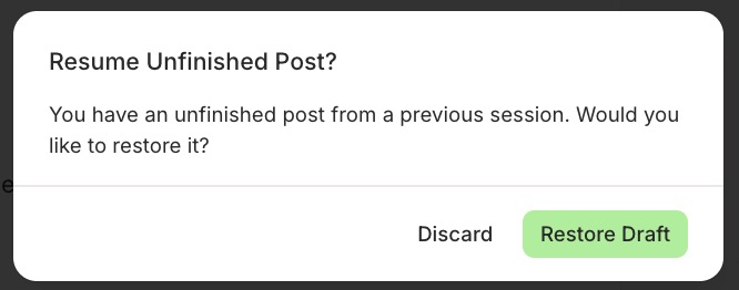 Buffer composer - Resume Unfinished Post? pop-up message