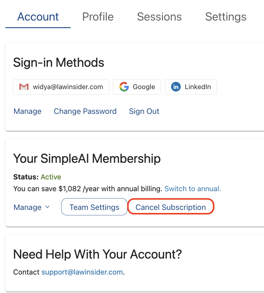 Remove account - free
