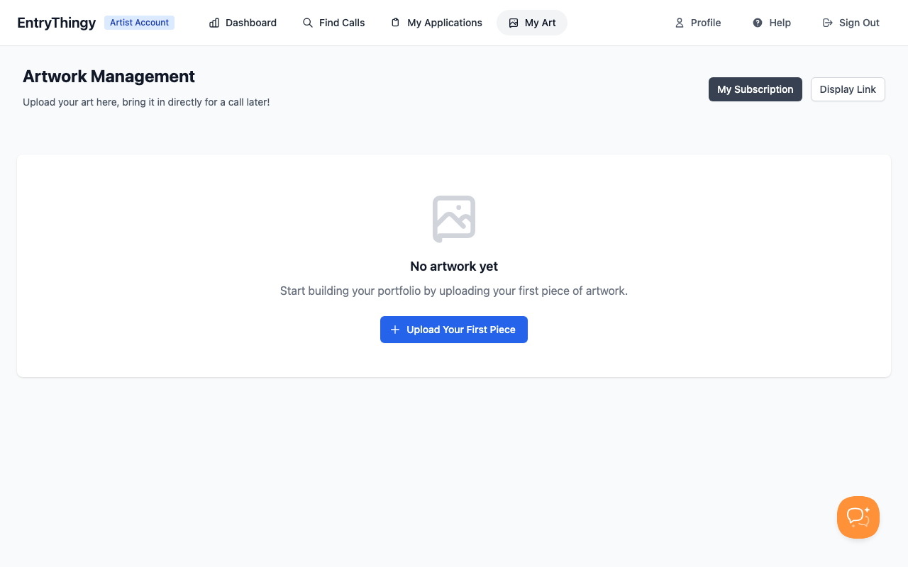 Artwork management page