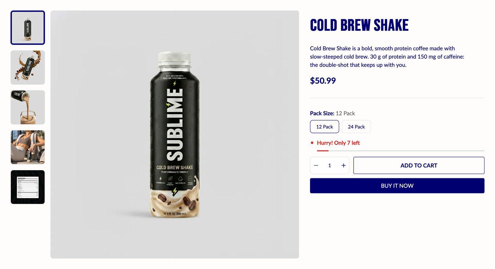 Featured product section in the Sublime theme
