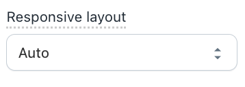 Responsive layout setting on the Instafeed app, with Auto option chosen.
