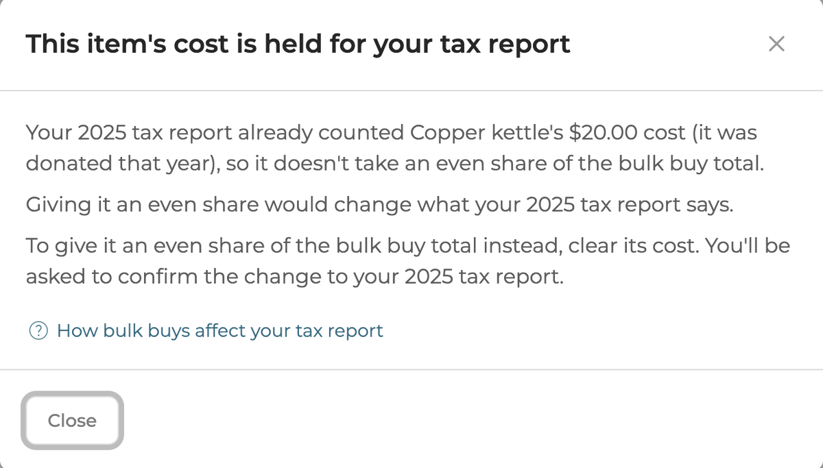 The explanation that opens when you click the held icon for the copper kettle.