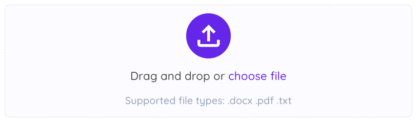 Drag and drop or choose file
