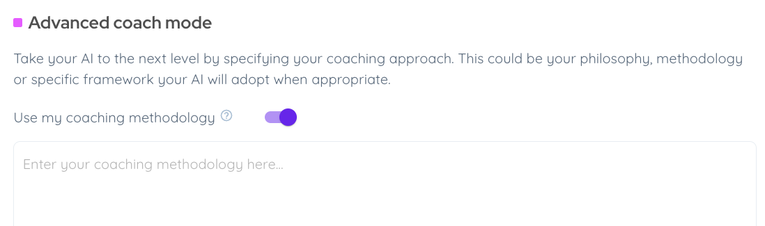 Advanced coach mode