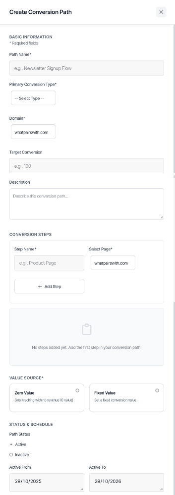 create conversion funnel