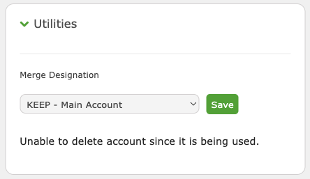 Merge Designation field in the Utilities section of a customer account