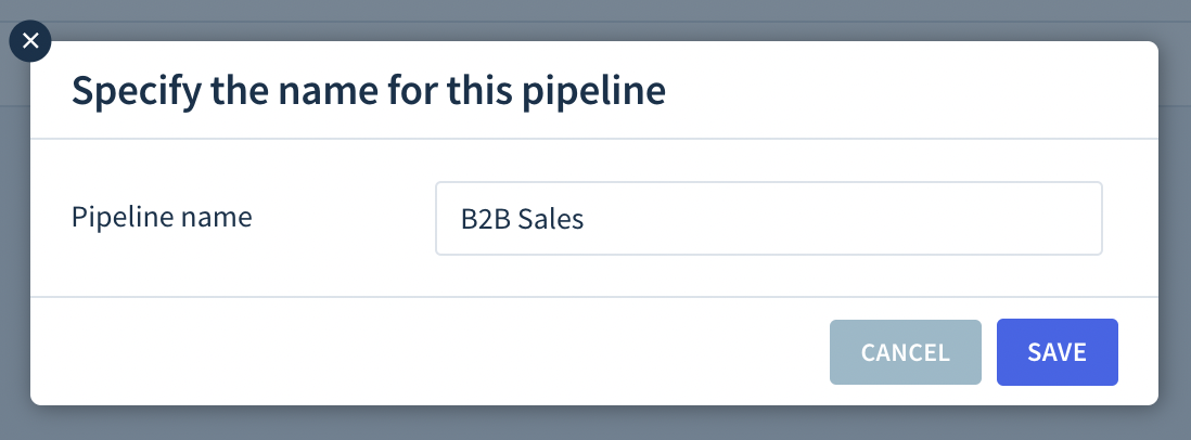 A new pipeline named B2B Sales