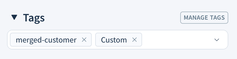 Screenshot of adding a tag to a customer record