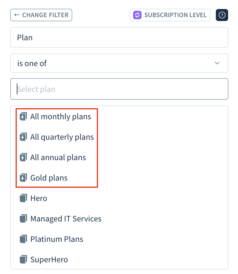 Smart plan group example screenshot