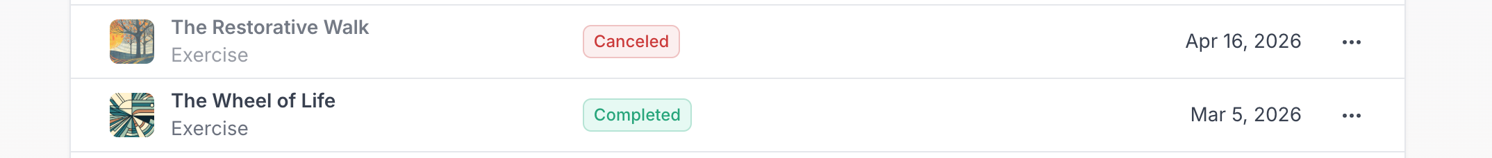 The activity showing a Pending status