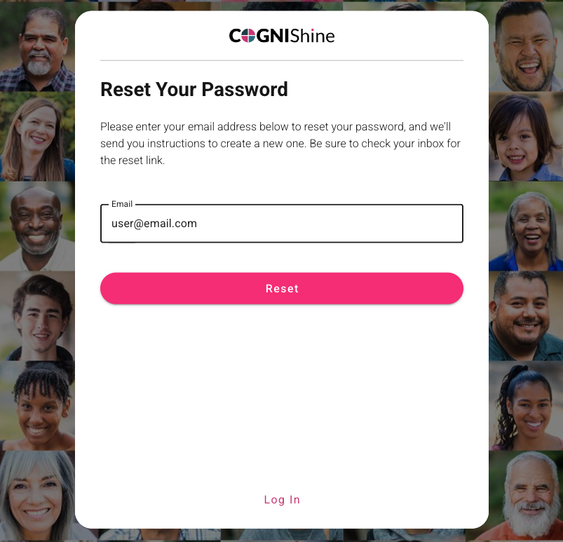 Forgot poassword, enter email