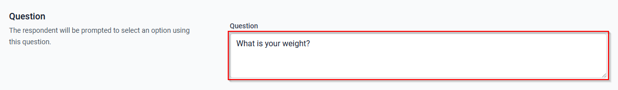 The Question field.