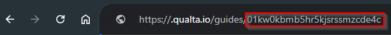 The browser address bar with the Guide ID.