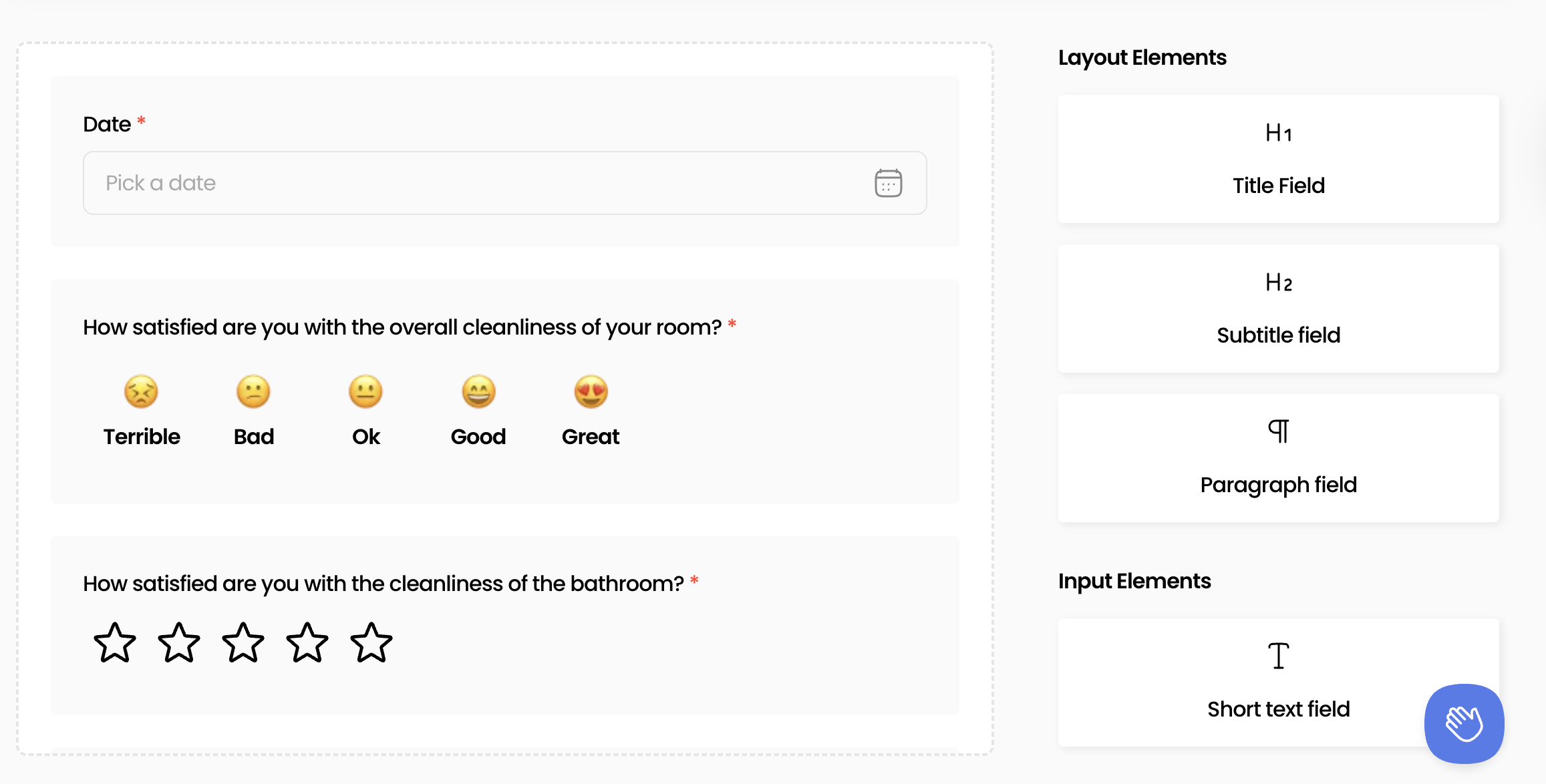 Survey Builder question editor with customized question text