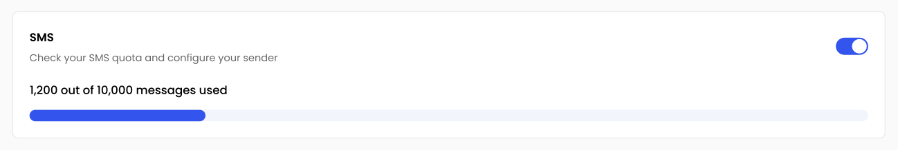 SMS invite editor with sender name and message body fields
