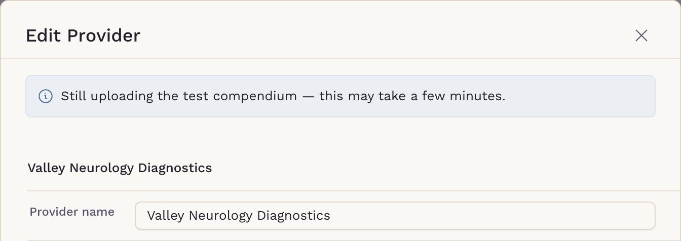 Test compendium still processing