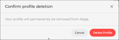 Confirm profile deletion