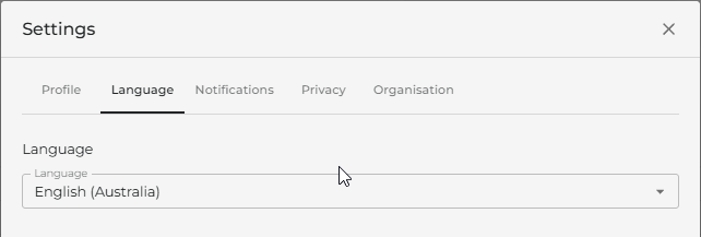 Language tab