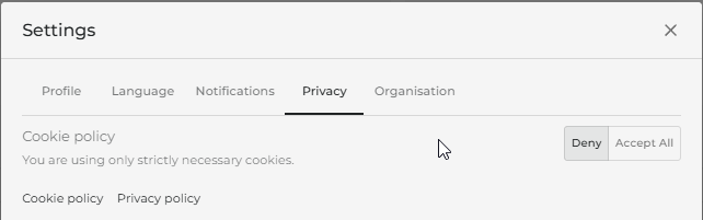 Privacy tab