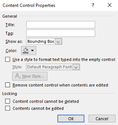 Content Control Properties