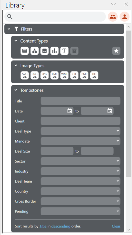 Inserting tombstones from the Library pane
