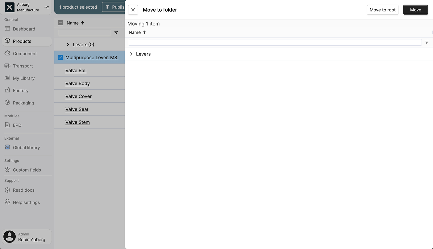 A screenshot of the EandoX platform showing a user the sidepanel view for the