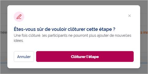 Confirmation de la clôture
