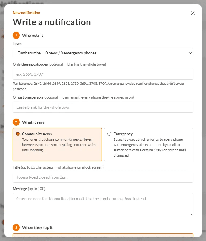 Writing a notification