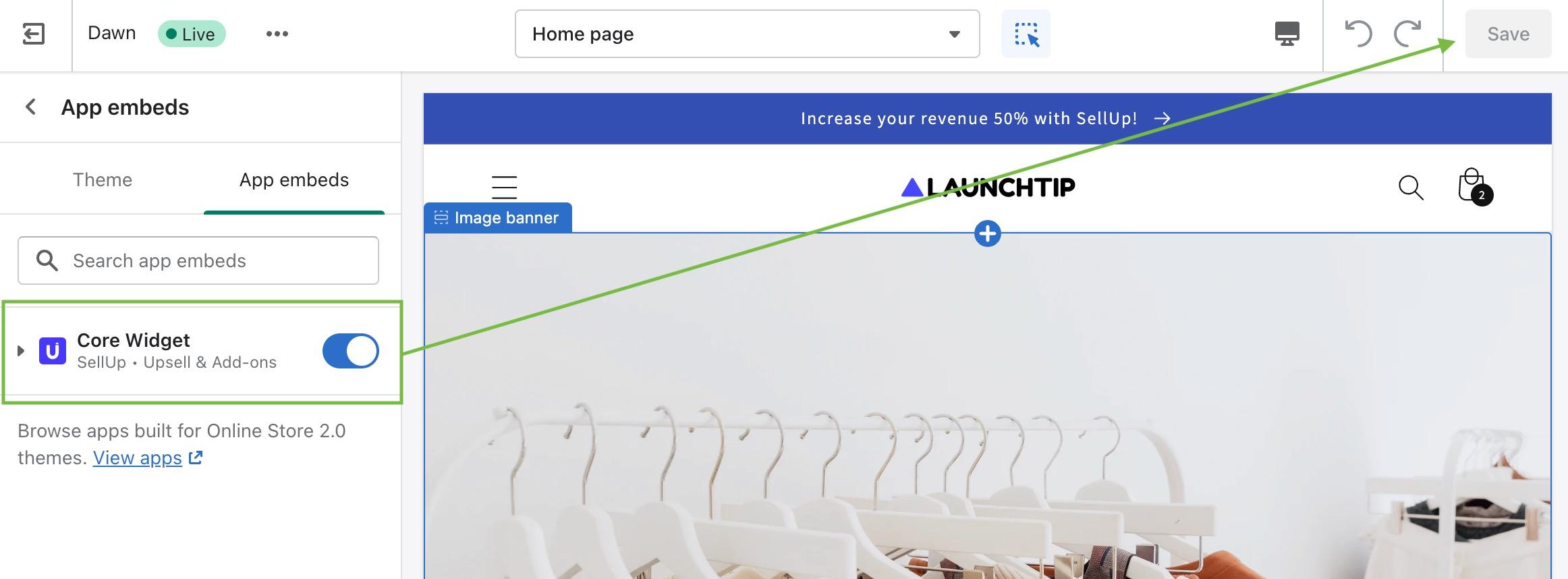 Enable App Embed on Shopify