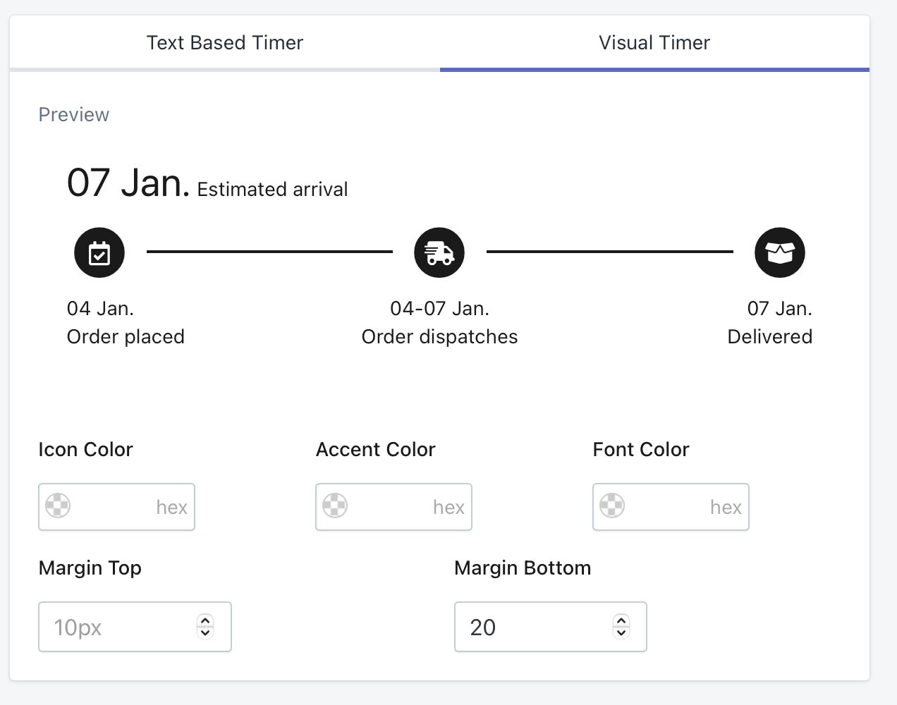 shopify visual timer app