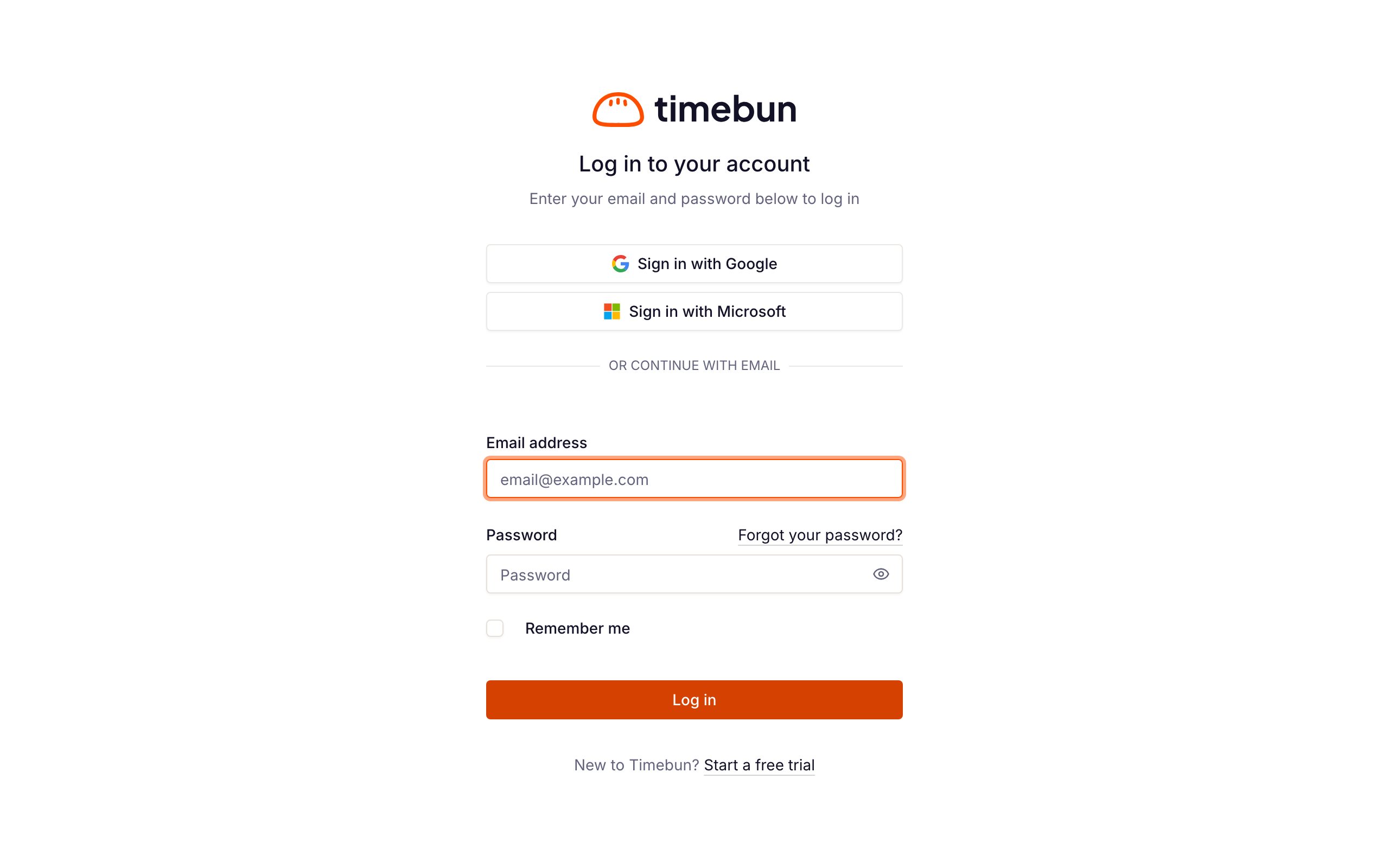 the sign-in page