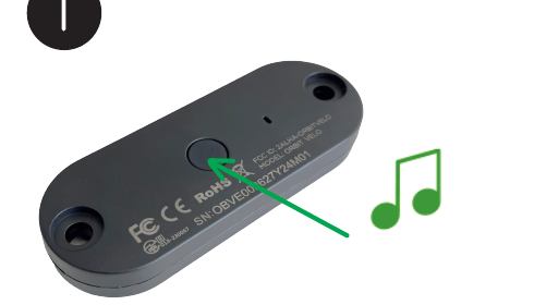 The Orbit Velo button is on the label side, between the bolt holes