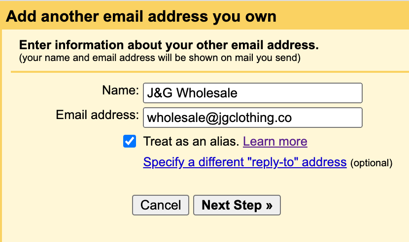 send email as alias gmal