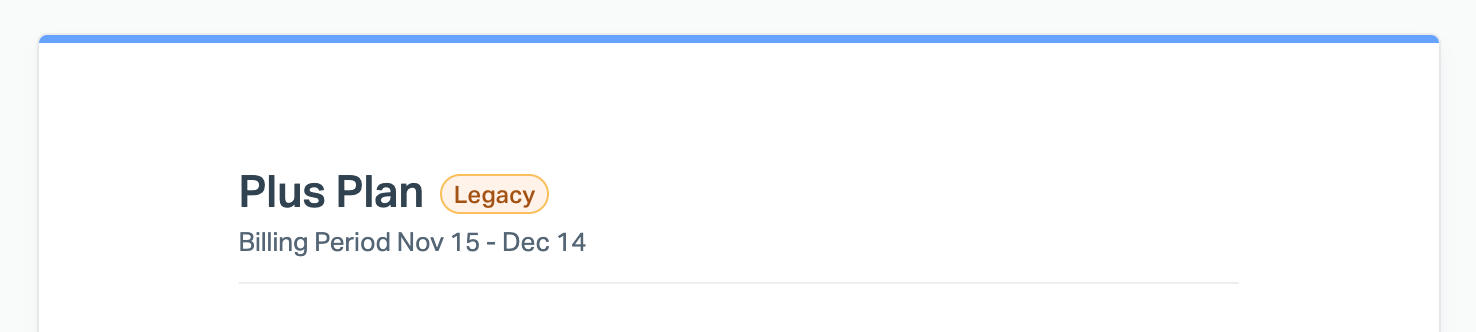 A white page with a blue top border that says 