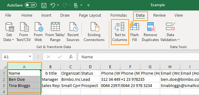 how-to-split-data-into-two-columns-in-excel-onepagecrm-help-center