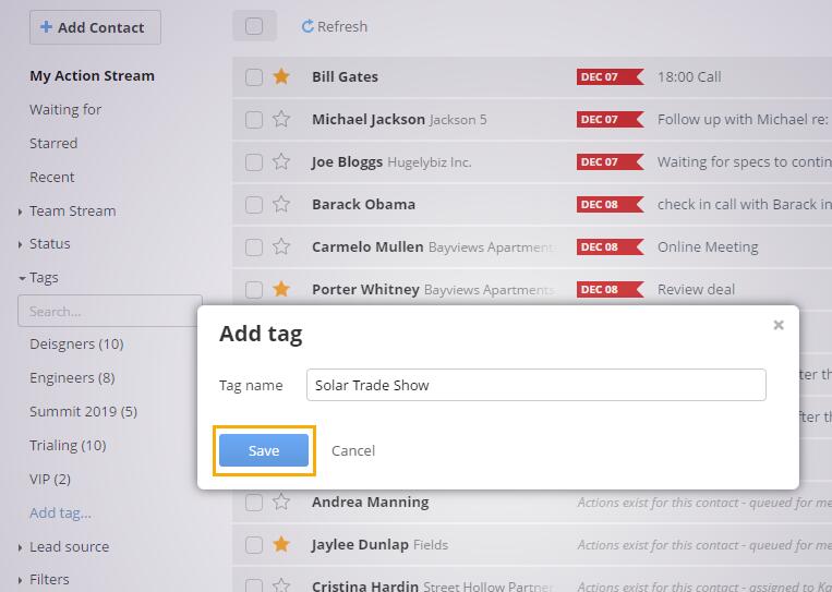 How to add/rename/delete Tags OnePageCRM Help Center