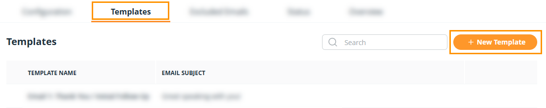 Templates Tab | + New Template