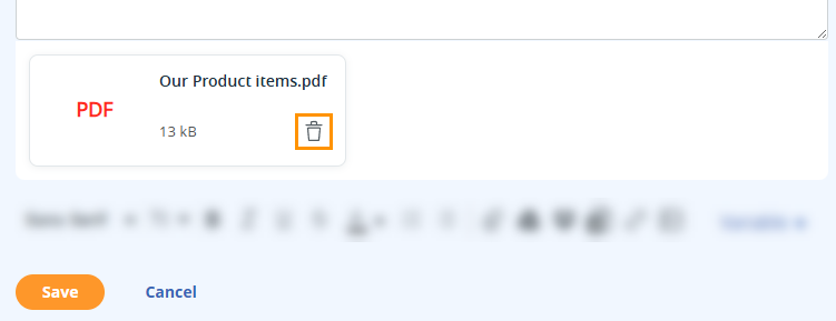 Email templates | Remove files from template