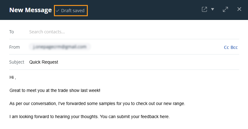 Draft saved automatically