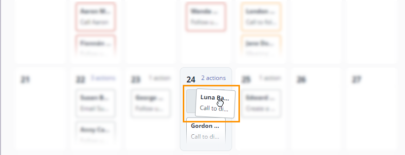 crm calendar feature