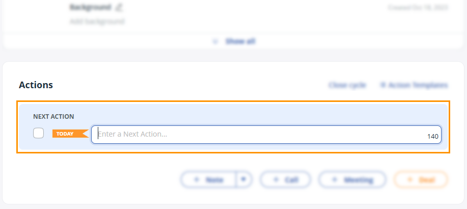 Contact profile | Next Action