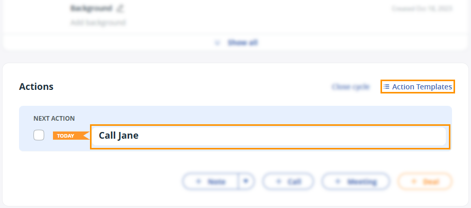 Contact profile | Action Templates