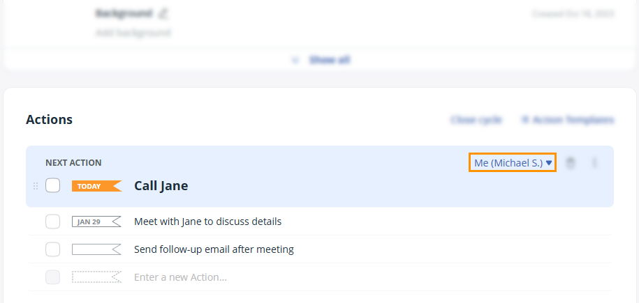 Contact profile | Reassign action