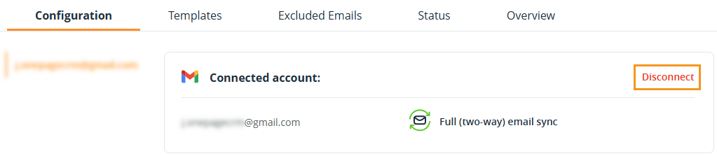 Disconnect Email sync