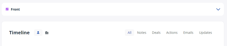 Click on the Front widget to expand it.