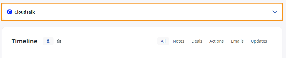 Click on the CloudTalk widget to expand it.