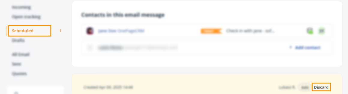 Discard scheduled email
