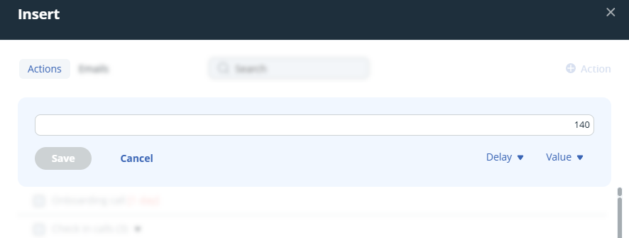 Contact profile | Action Templates pop-up | add new template