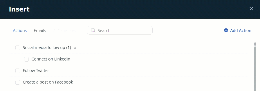 Group actions using Drag and Drop